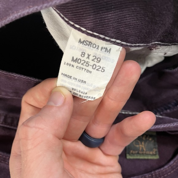 Wrangler Jeans 28x27 Purple High Rise Tapered VTG USA Cotton Mom Denim Women - Picture 3 of 9